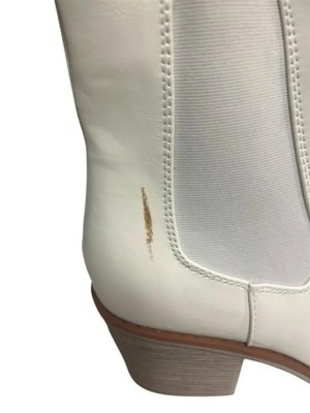 Pierre Dumas Canny Ankle Bootie White Side Zip Size  9 Chelsea Western